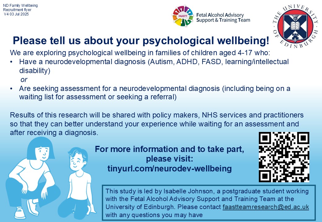 Research into the wellbeing of families of children with neurodevelopmental conditions